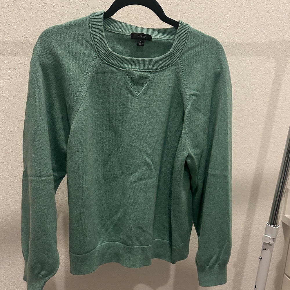 J. Crew Mint Green Crew Neck Sweater -Size L